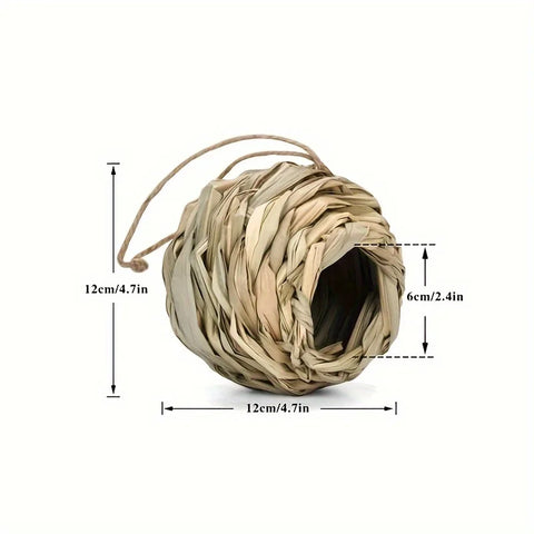 Hanging Grass Bird House